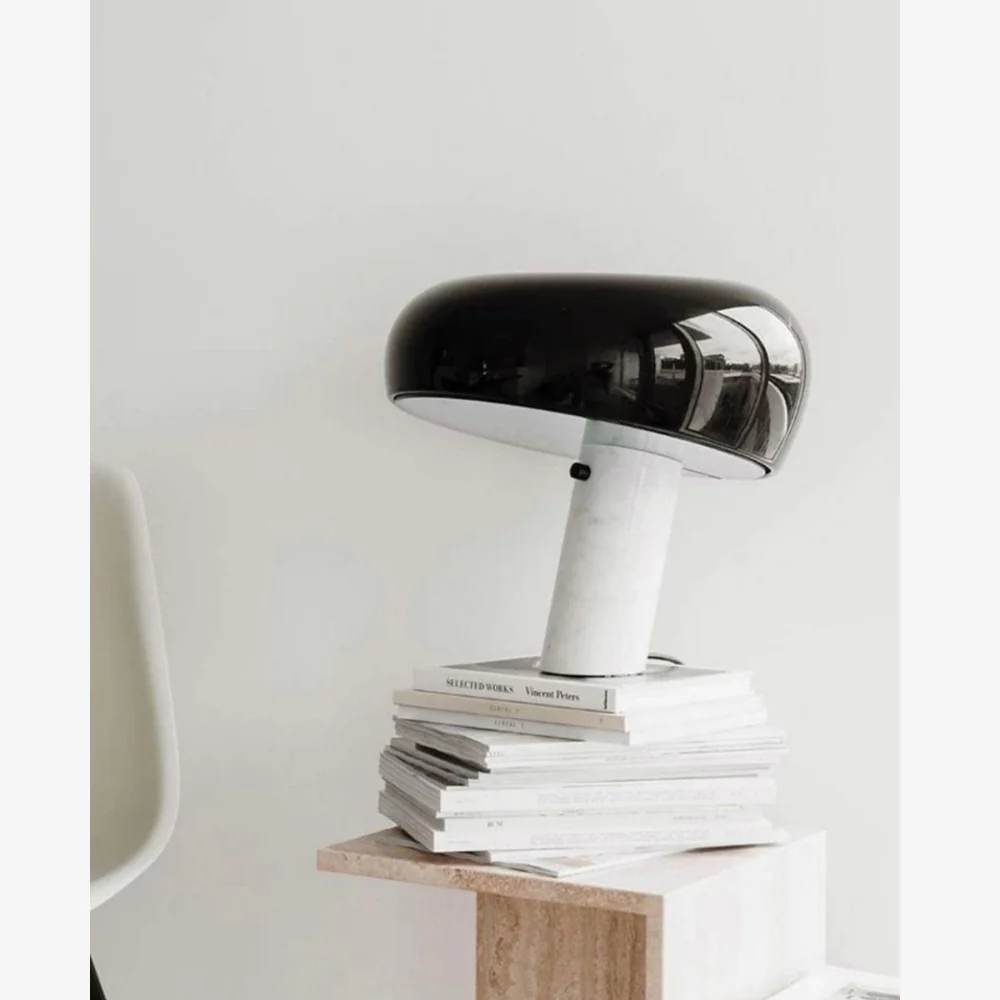 Architectural Marble Base Accent Lamp - Minimalist Glossy Stone Pedestal Light - Image 23