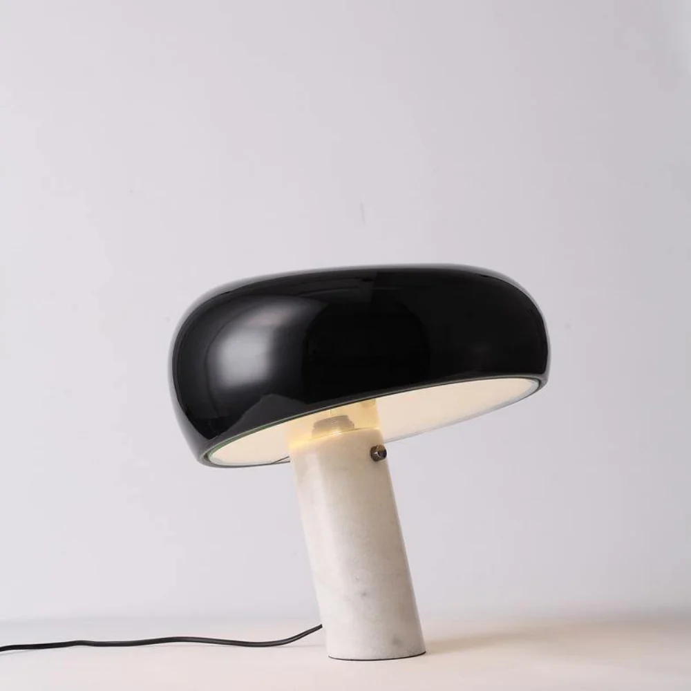 Architectural Marble Base Accent Lamp - Minimalist Glossy Stone Pedestal Light - Image 47