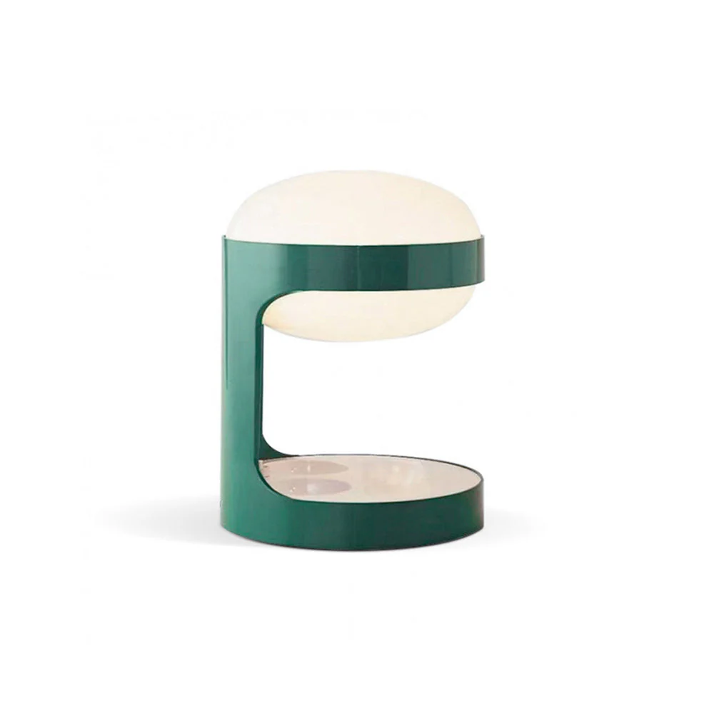 C-Shape Table Light with Frosted Glass Globe - Modern Bauhaus Green - Image 12