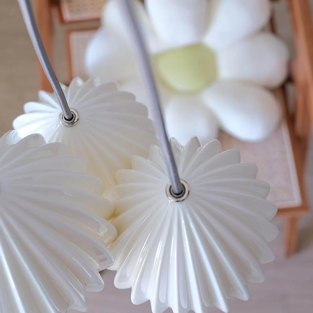 Ceramic Pendant Light with Ribbed Teardrop Shade - Modern Coastal - Image 14