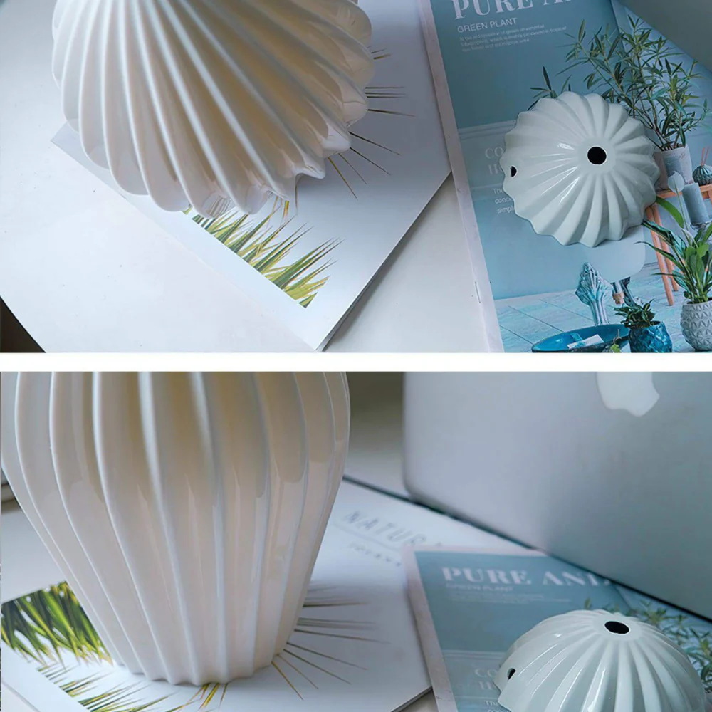 Ceramic Pendant Light with Ribbed Teardrop Shade - Modern Coastal - Image 22