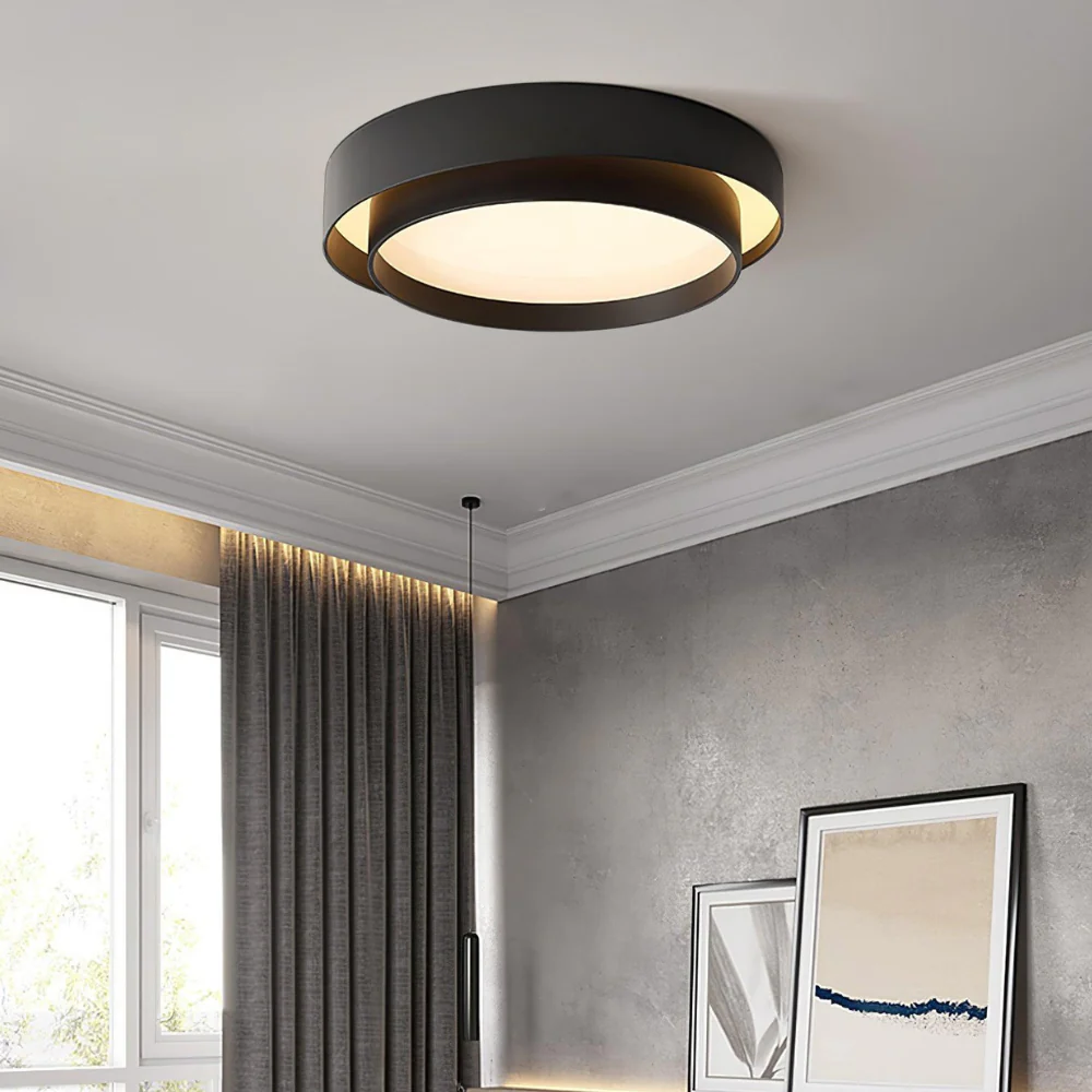 Concentric Ring Ceiling Light with Tiered Shade - Modern Flush Mount - Image 15