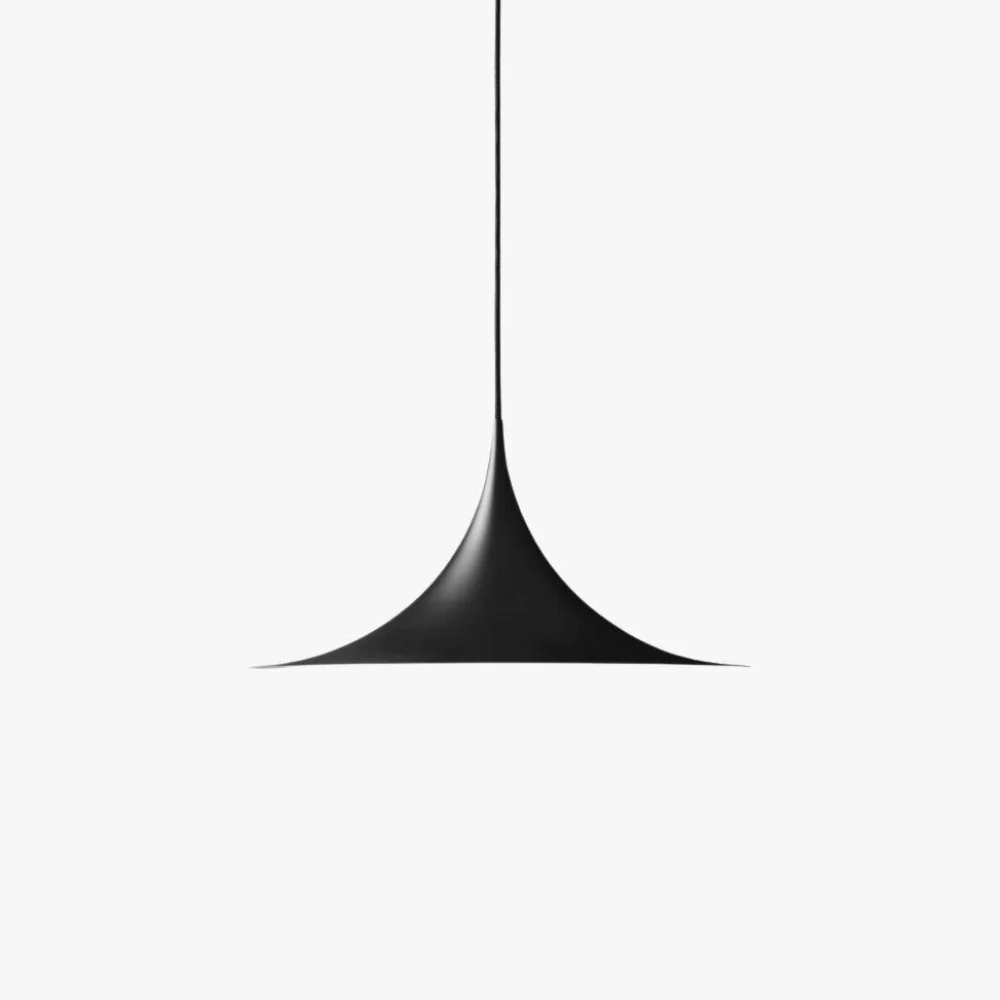 Curved Metal Pendant Light with Steel Shade - Danish Mid Century Style - Image 19