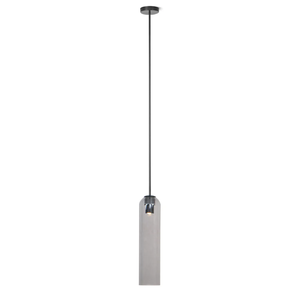 Cylinder Glass Pendant Light with Metal Downrod - Modern Art Deco - Image 45