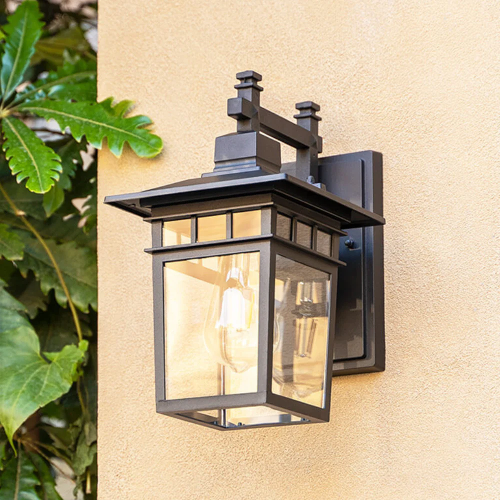 Die-Cast Aluminum Porch Light - Weather-Resistant Clear Glass Wall Lamp - Image 5