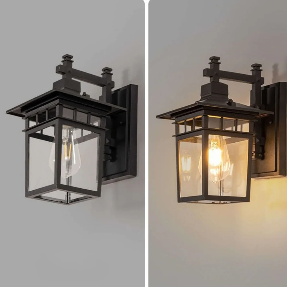Die-Cast Aluminum Porch Light - Weather-Resistant Clear Glass Wall Lamp - Image 9