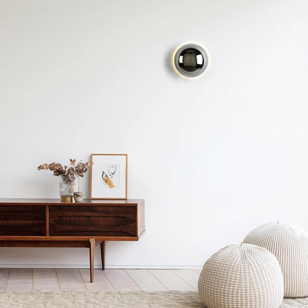 Eclipse Wall Sconce with Halo Backlit Effect - Bauhaus Modern Style - Image 8