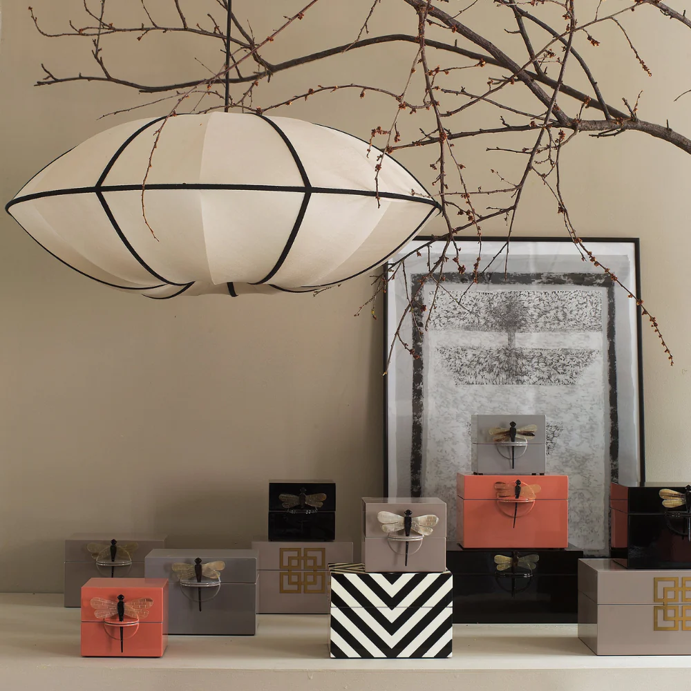 Fabric Pendant Light with Metal Frame - Modern Scandinavian Neutral - Image 3