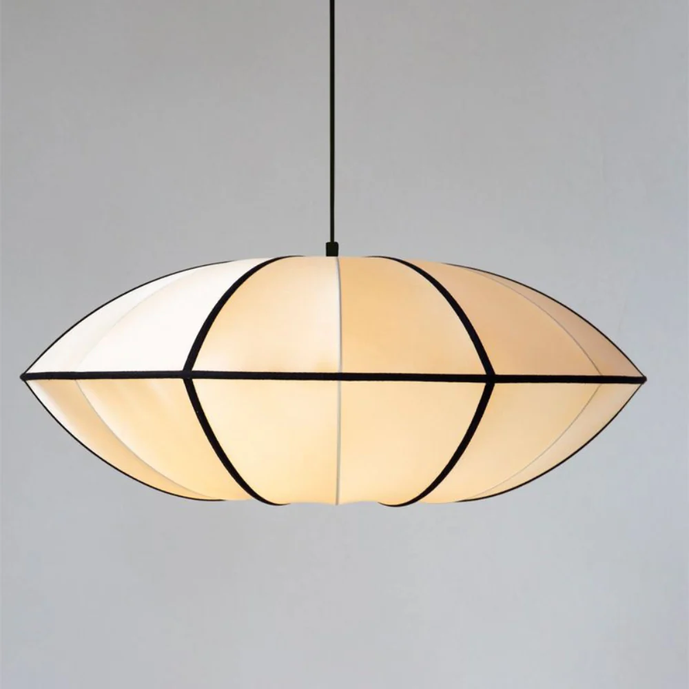 Fabric Pendant Light with Metal Frame - Modern Scandinavian Neutral - Image 7