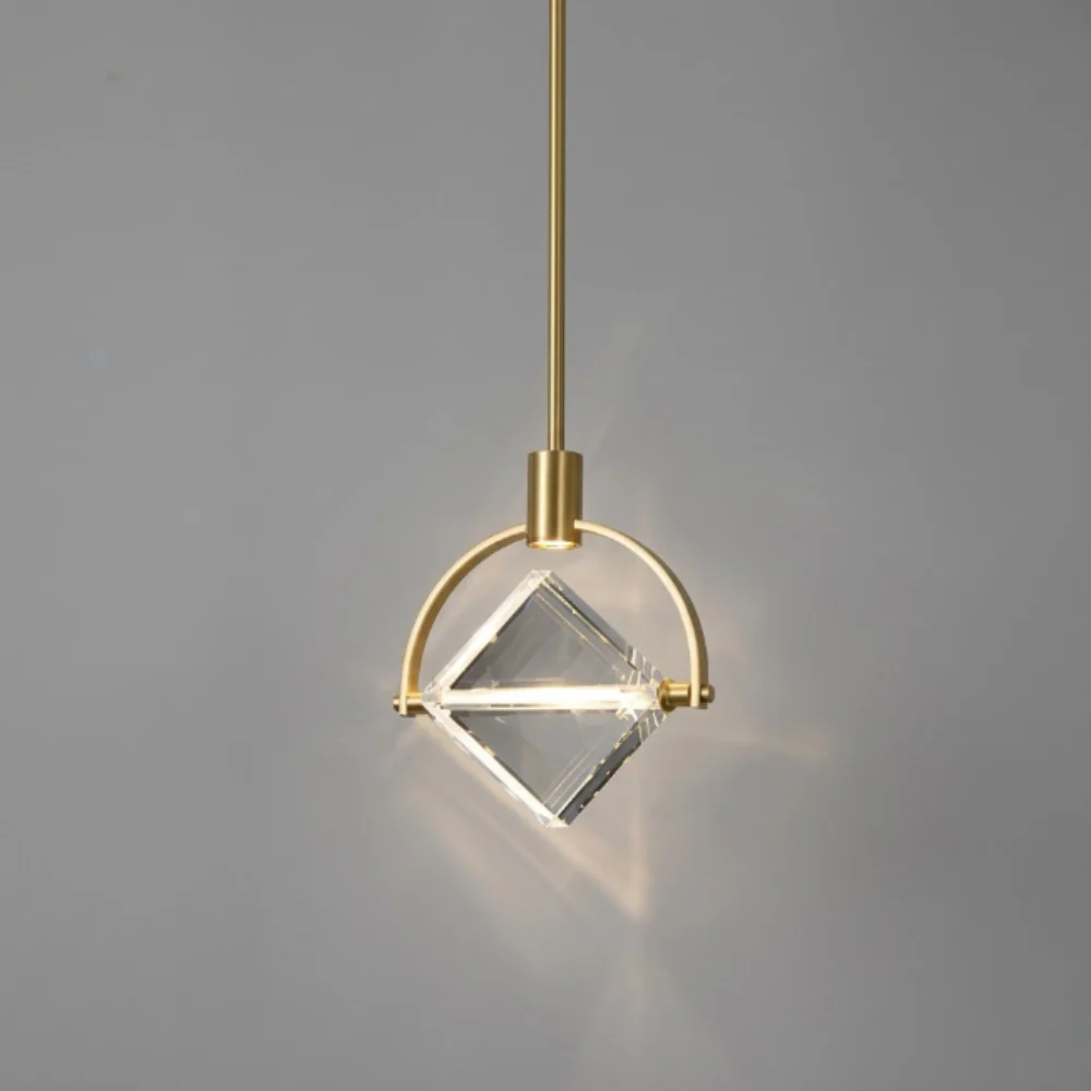 Faceted Crystal Prism Pendant Light - Modern Art Deco Orbital Hanging Lamp - Image 7