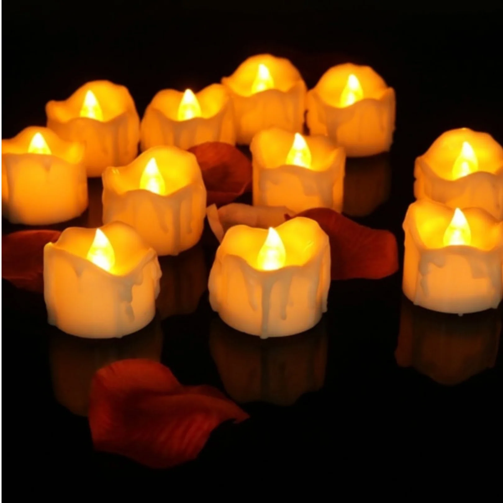 Flickering Flameless Candle Tea Lights - Image 9