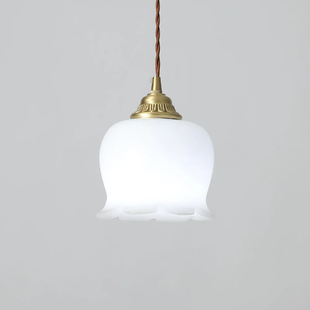 Floral Resin Hanging Lamp with Brass Hardware - Vintage Inspired - Image 13