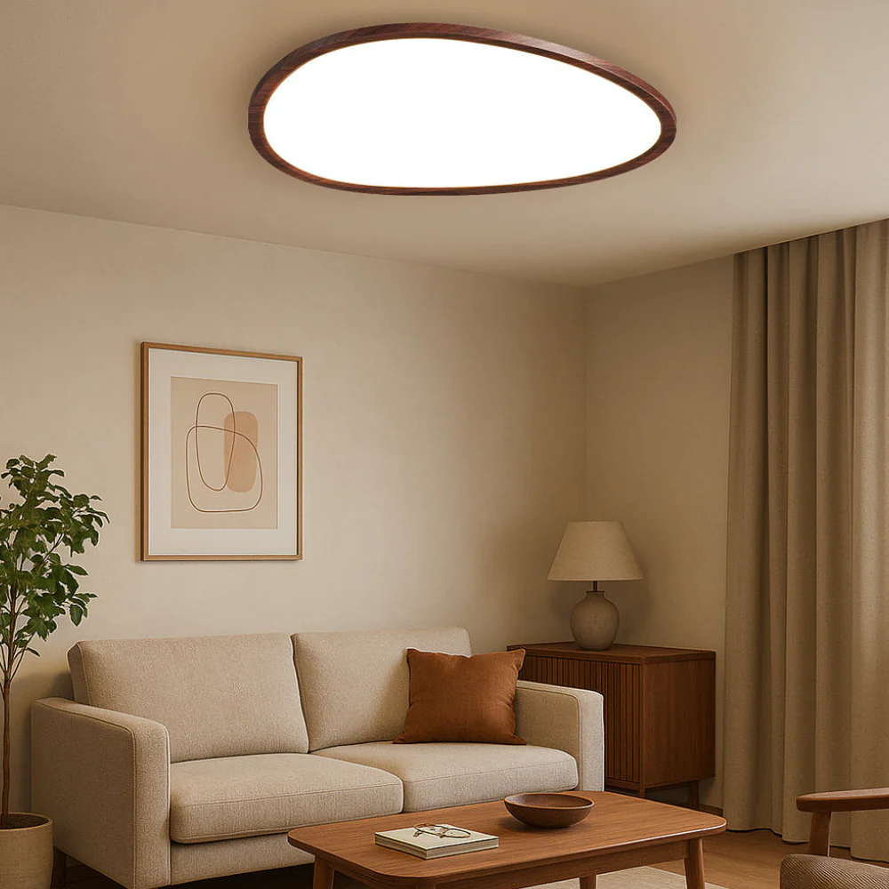 Flush Mount Ceiling Light with Aluminum Frame - Modern Scandinavian LED - Image 3