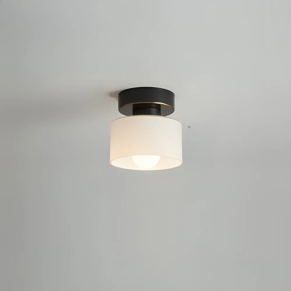 Flush Mount Ceiling Light with Glass Shade - Modern Bauhaus Metallic - Image 5
