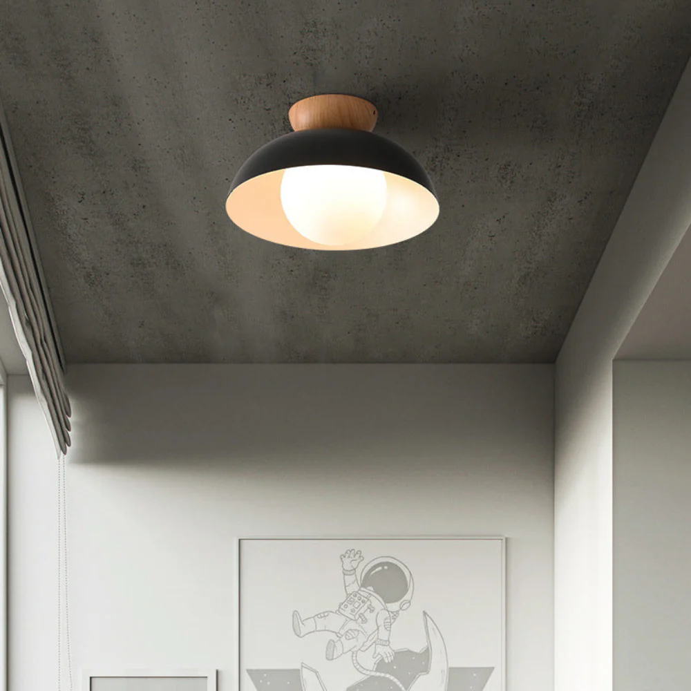 Flush Mount Ceiling Light with Nested Dome - Modern Mid Century Metal - Image 12