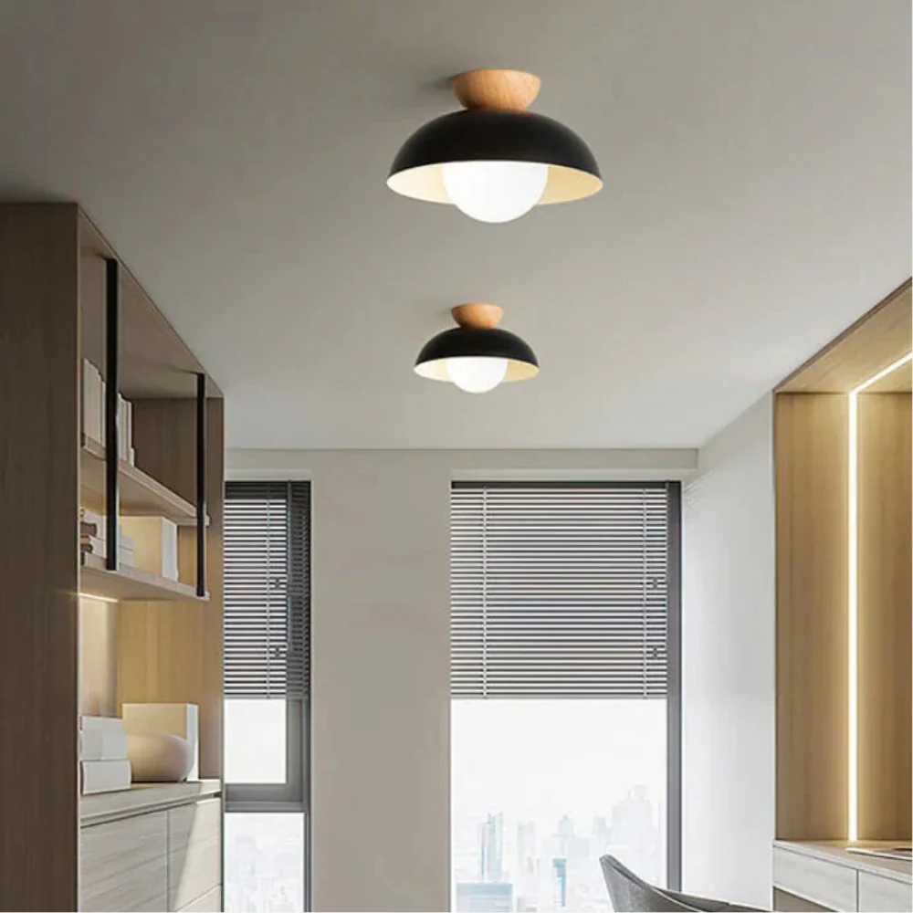 Flush Mount Ceiling Light with Nested Dome - Modern Mid Century Metal - Image 2
