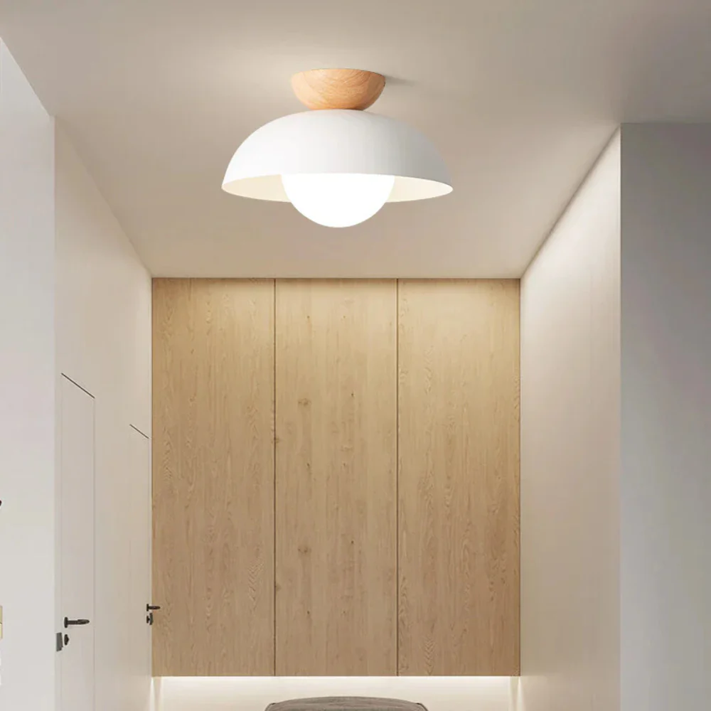 Flush Mount Ceiling Light with Nested Dome - Modern Mid Century Metal - Image 3