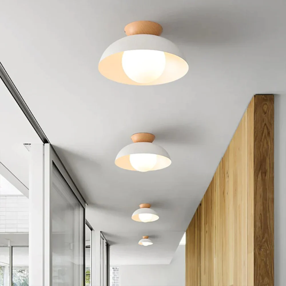 Flush Mount Ceiling Light with Nested Dome - Modern Mid Century Metal - Image 4