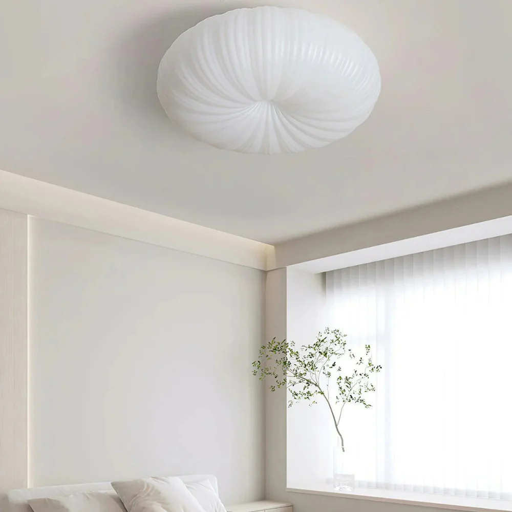 Flush Mount Ceiling Light with Pleated Shade - Modern Scandinavian LED - Image 12
