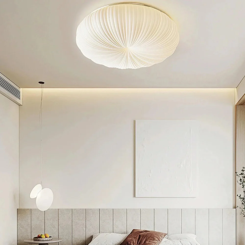 Flush Mount Ceiling Light with Pleated Shade - Modern Scandinavian LED - Image 14