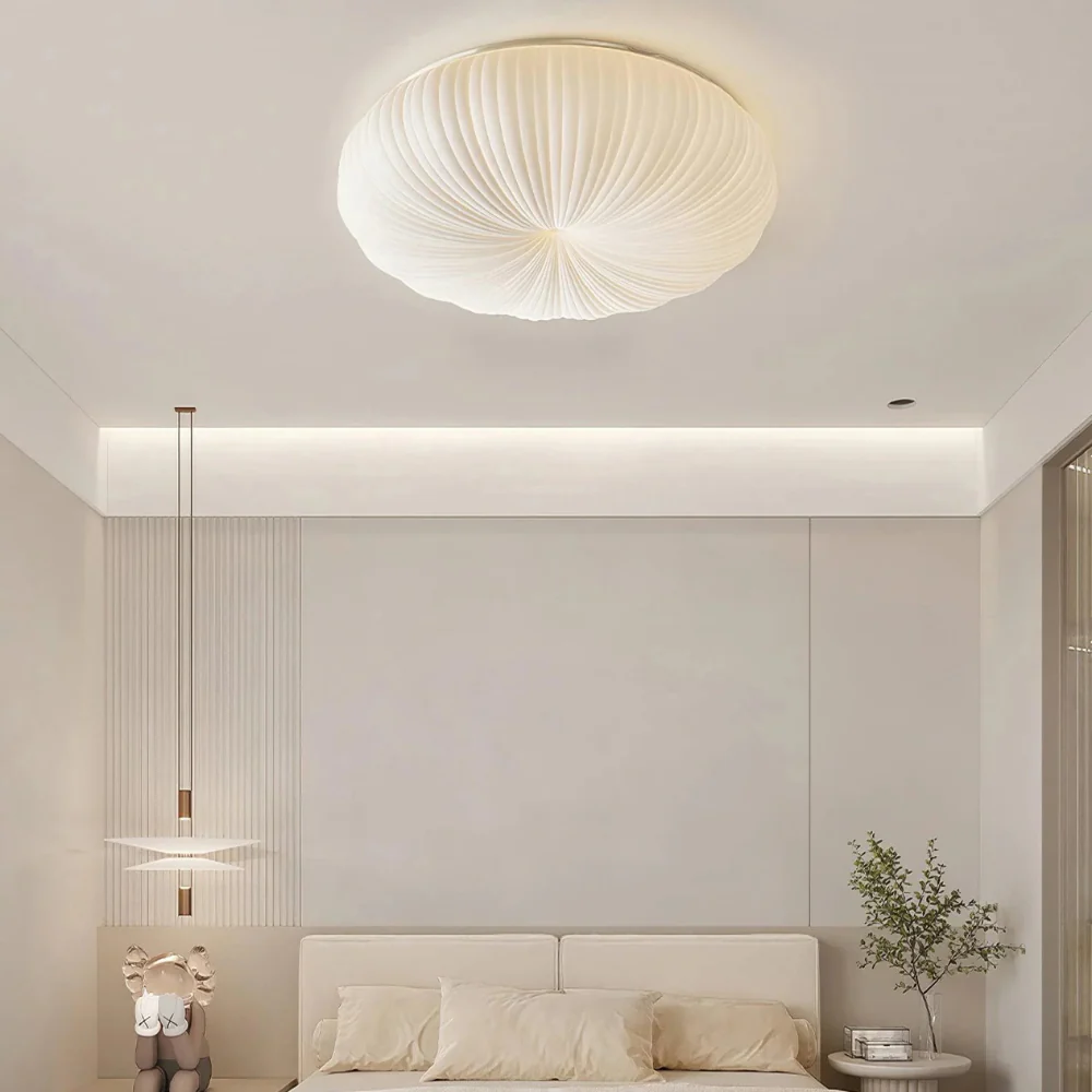 Flush Mount Ceiling Light with Pleated Shade - Modern Scandinavian LED - Image 18