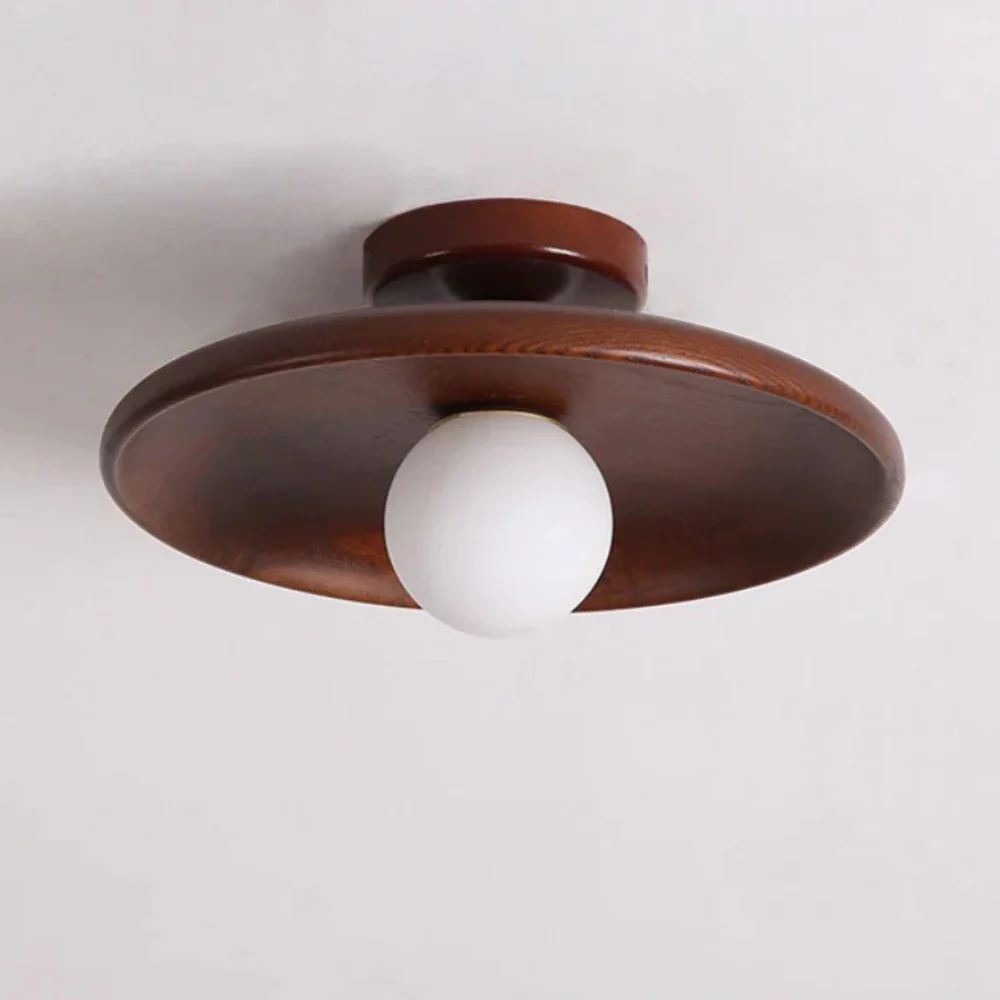 Flush Mount Ceiling Light with Wood Shade - Modern Scandinavian LED - Image 14