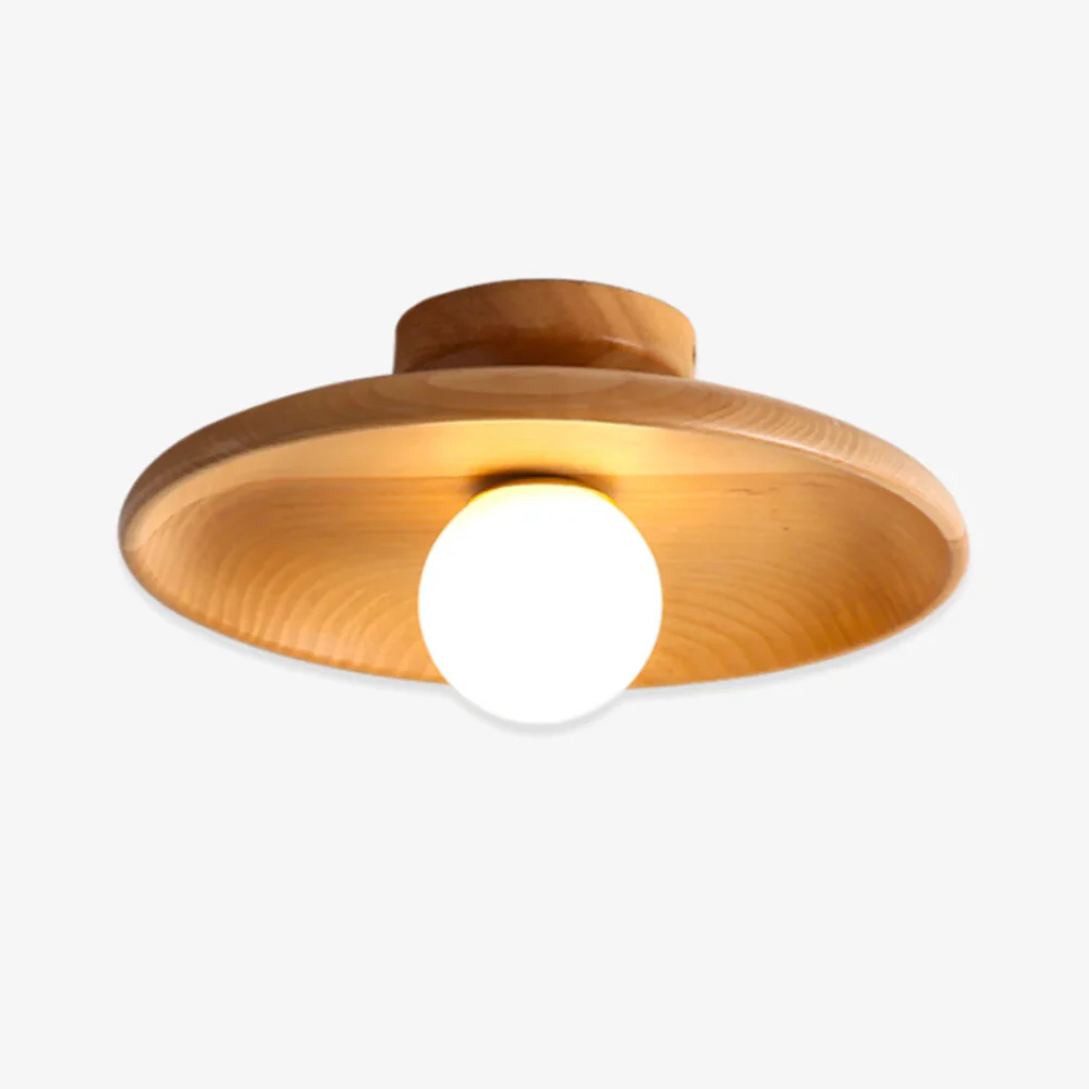 Flush Mount Ceiling Light with Wood Shade - Modern Scandinavian LED - Image 24