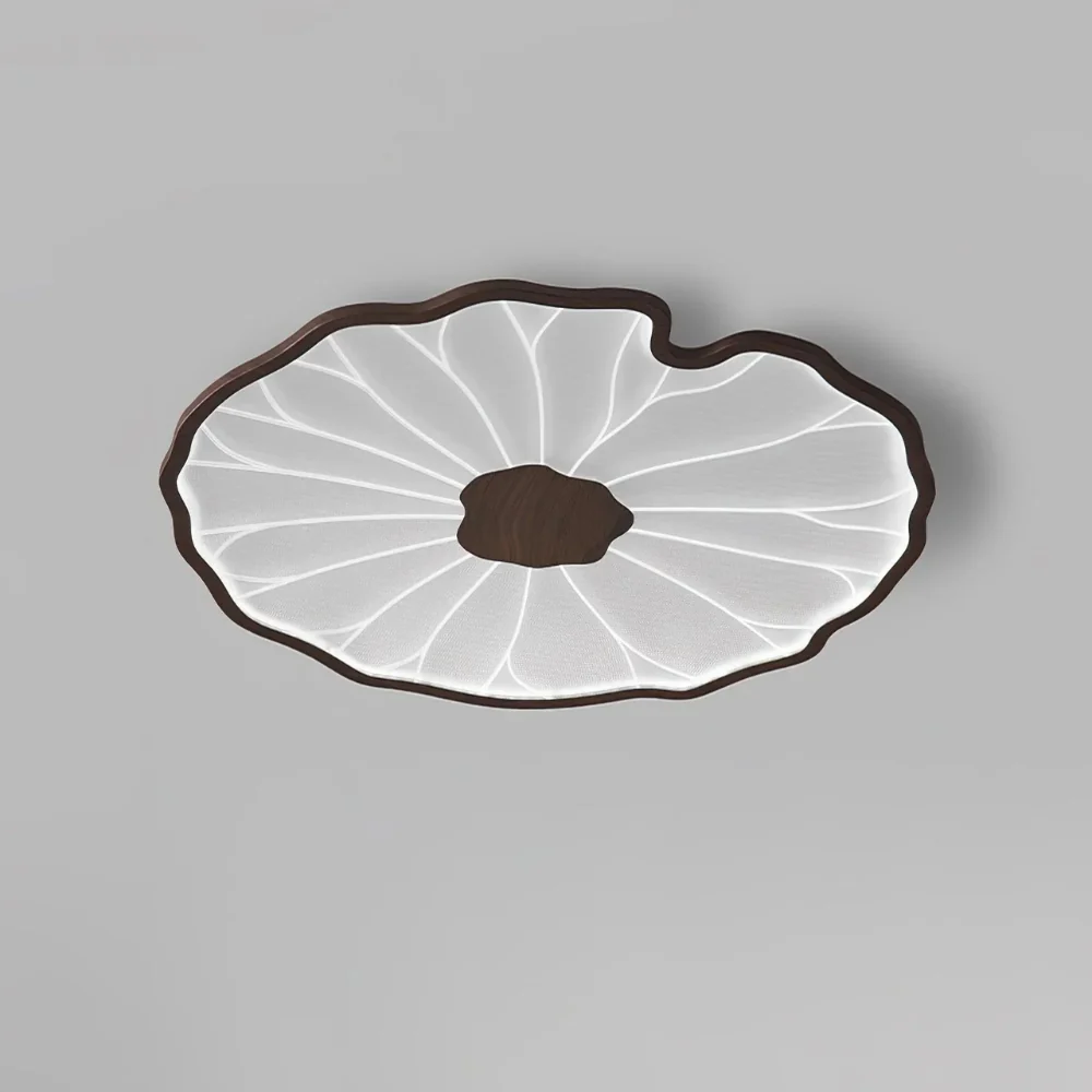 Flush Mount Ceiling Light with Wood Tone - Minimalist Japandi Botanical - Image 22