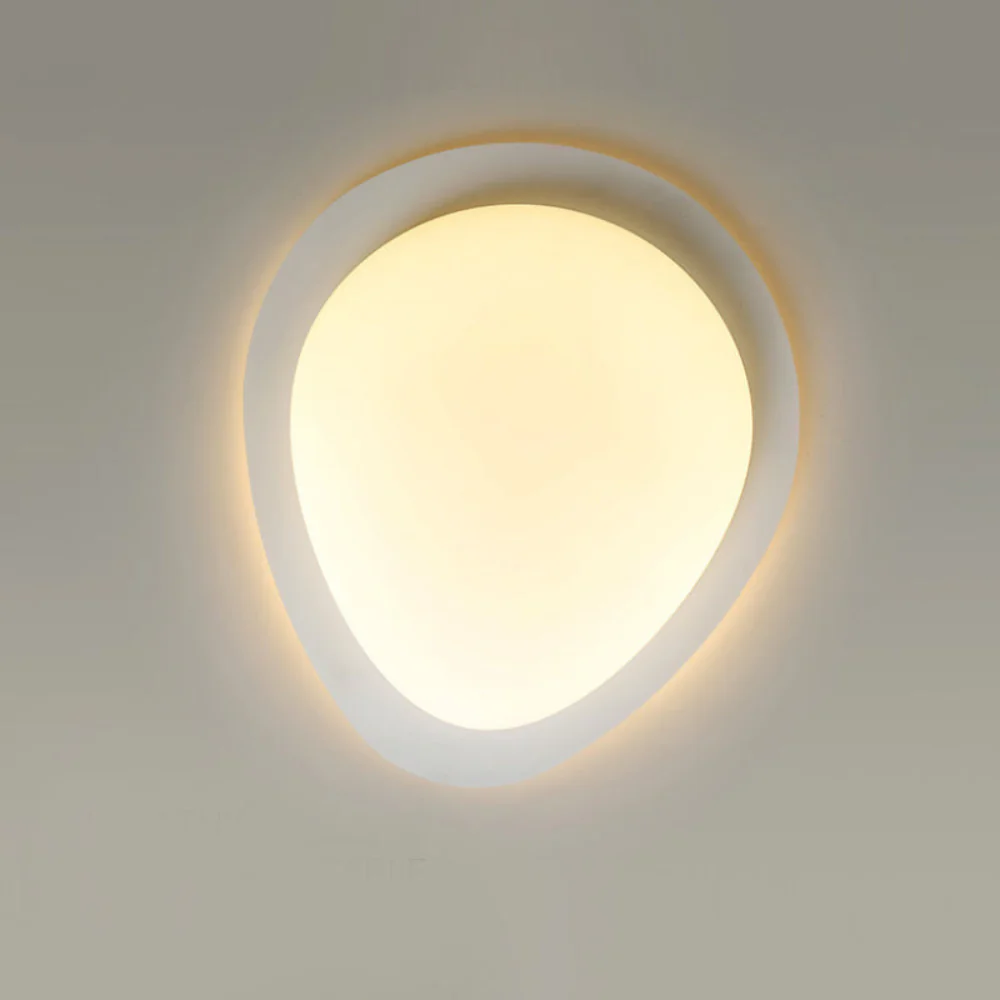 Flush Mount Ceiling Light with Wood Tone - Modern Scandinavian Pebble - Image 14