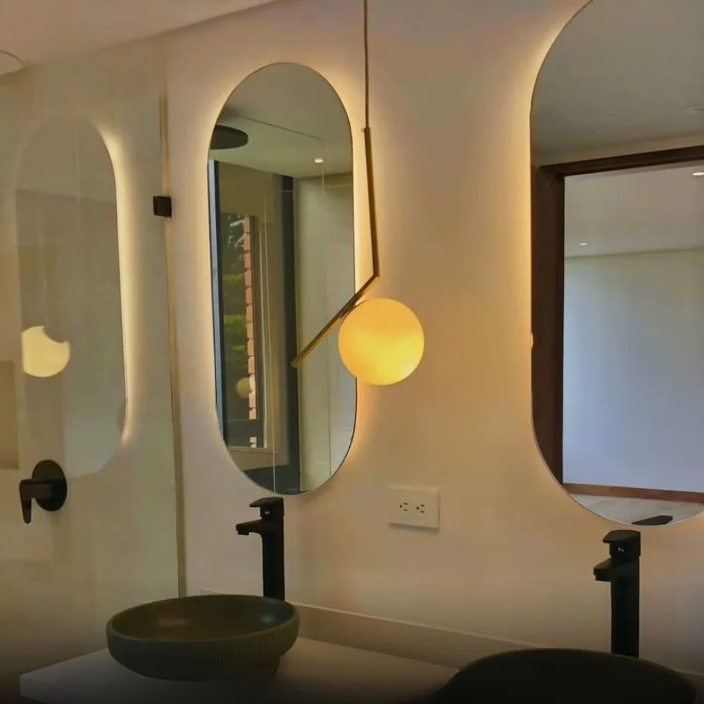 Frosted Glass Orb Hanging Lamp with Minimalist Frame - Multiple Shapes - Image 12