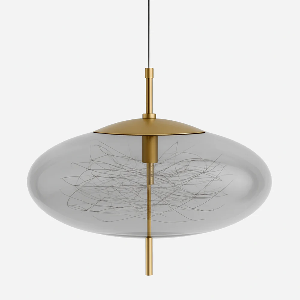 Glass Pendant Light with Smoky Shade and Starlights - Modern Style - Image 11
