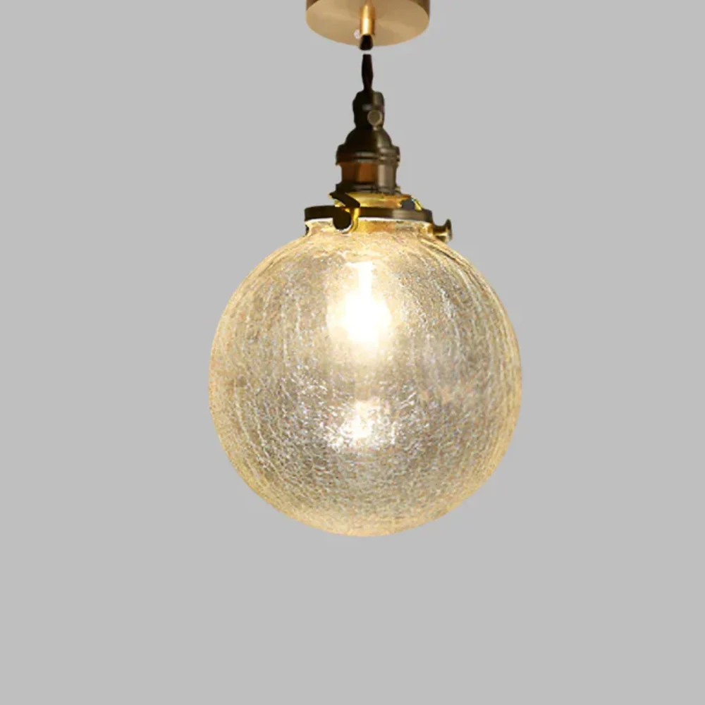 Hanging Ceiling Lamp with Rippled Crystal Glass - Retro Industrial - Image 20