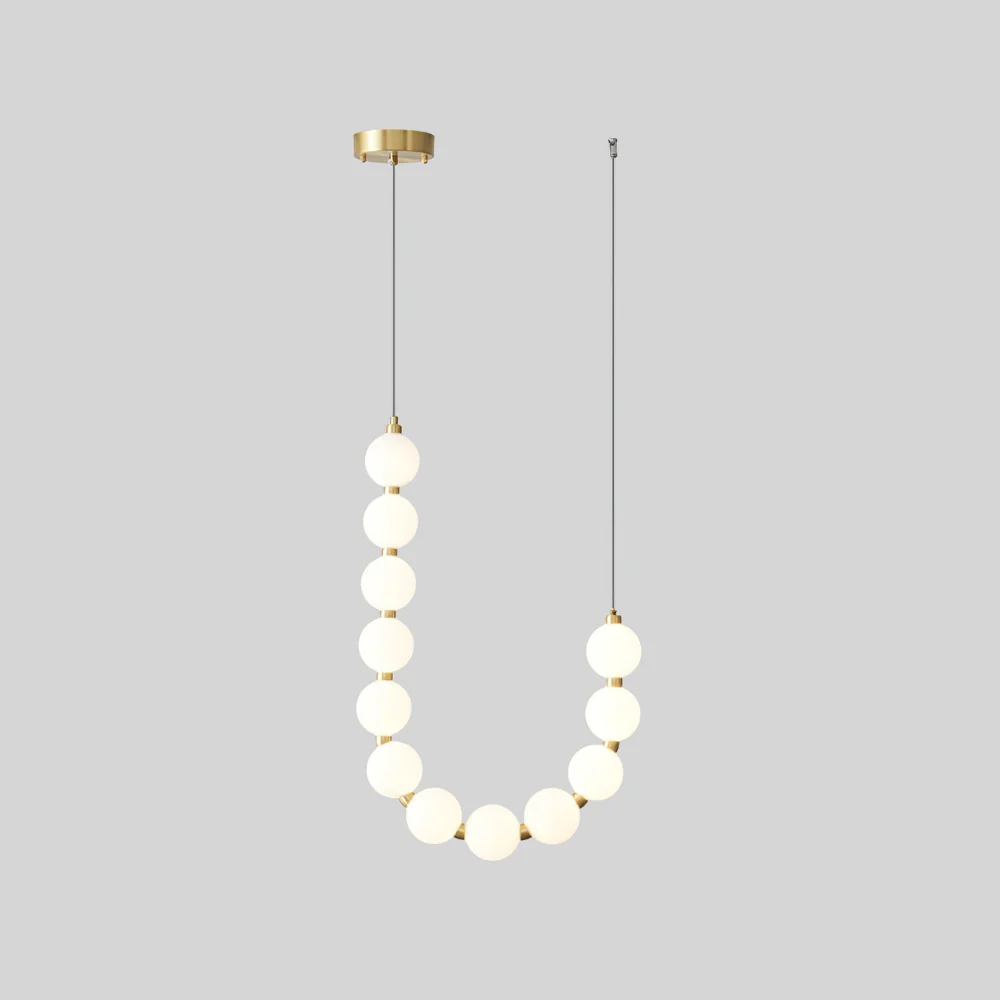 Hanging Ceiling Light with Acrylic Globes - Minimalist Sculptural Gold - Image 3