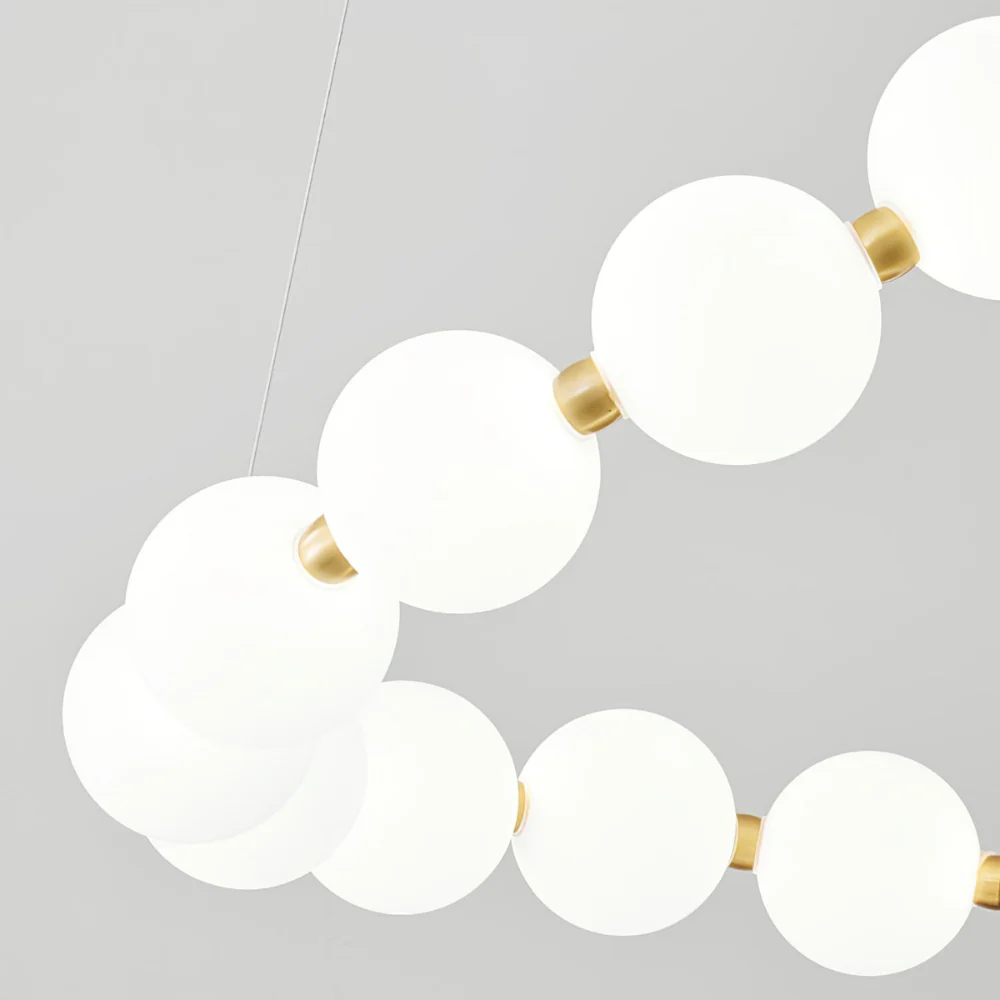 Hanging Ceiling Light with Acrylic Globes - Minimalist Sculptural Gold - Image 7