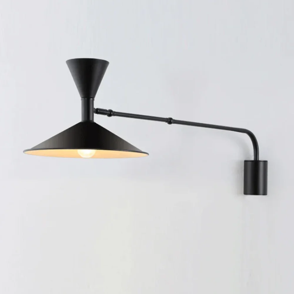 Industrial Pivot Wall Lamp with Metal Arm - Modern Bedside Light - Image 4