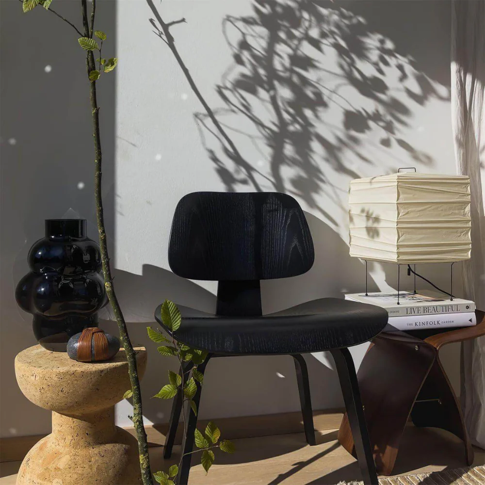Japanese Paper Lantern Table Lamp with Metal Handle - Wabi Sabi Design - Image 21
