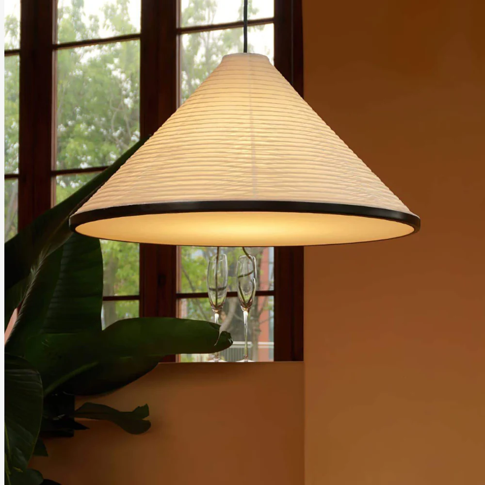 Japanese Washi Paper Pyramid Pendant Light - Japandi Style Decor - Image 30