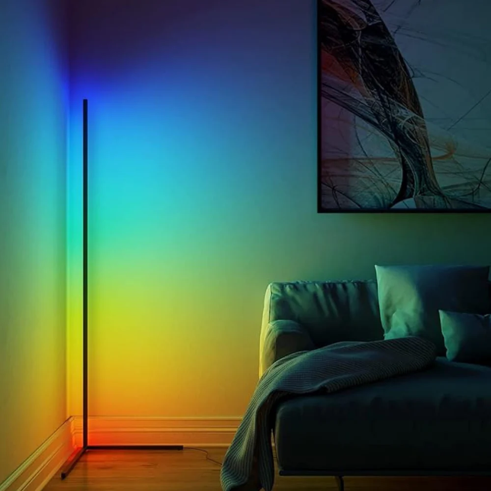 LED Corner Floor Lamp with Remote Control - Minimalist RGB - Image 13