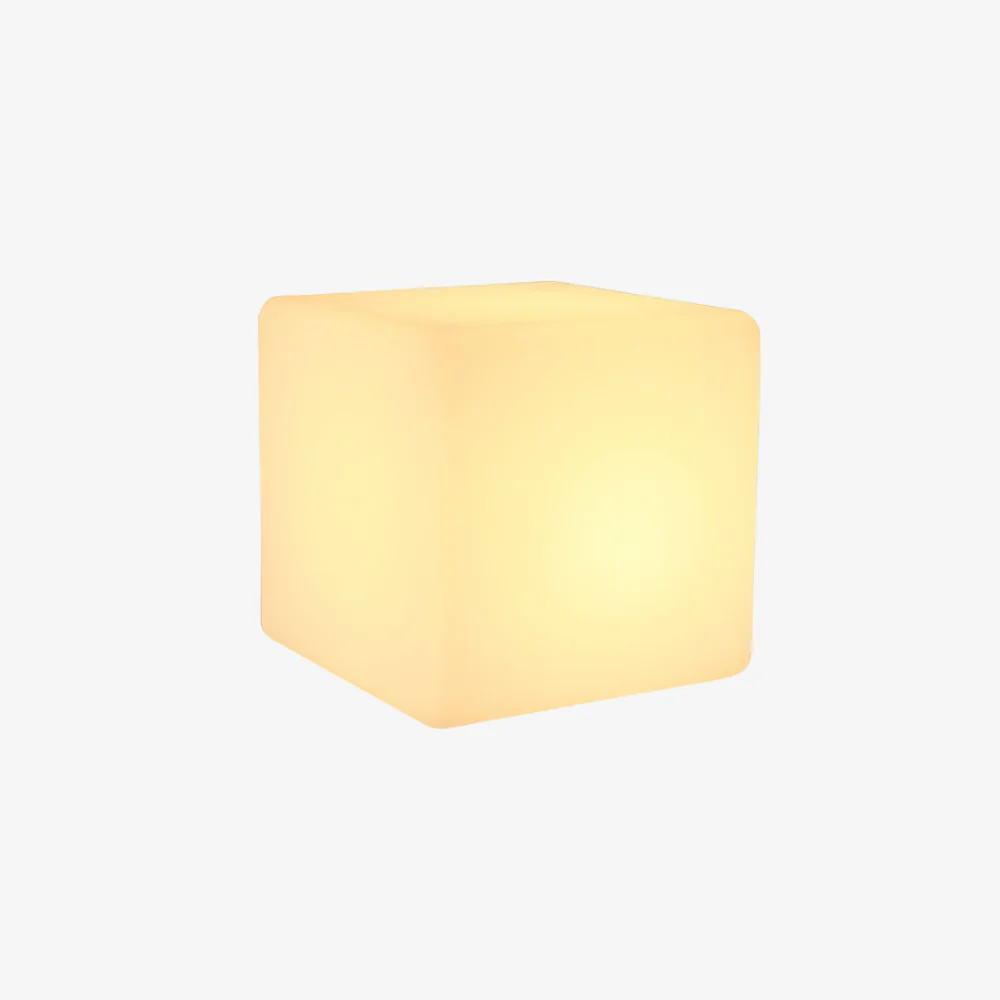 LED Cube Side Table and Glowing Accent Light - Modern Geometric