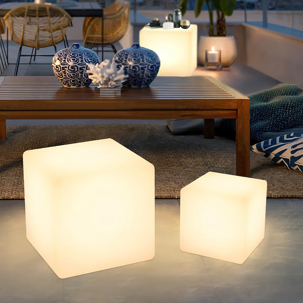 LED Cube Side Table and Glowing Accent Light - Modern Geometric - Image 10