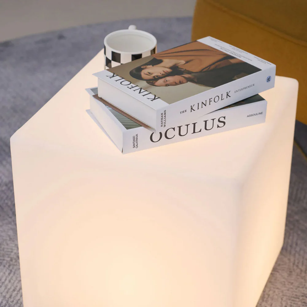 LED Cube Side Table and Glowing Accent Light - Modern Geometric - Image 12