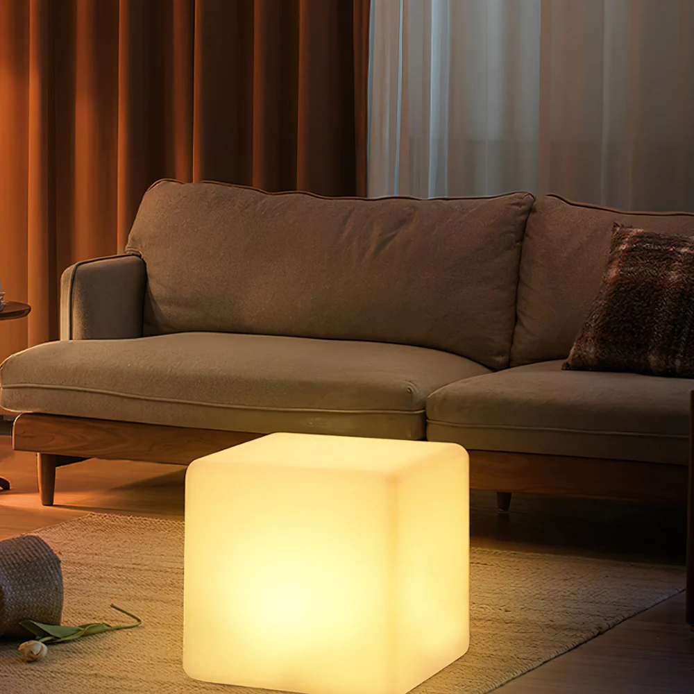 LED Cube Side Table and Glowing Accent Light - Modern Geometric - Image 15