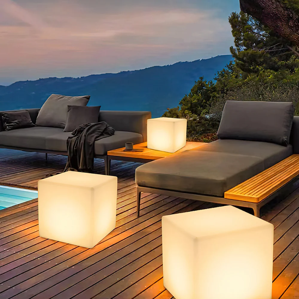 LED Cube Side Table and Glowing Accent Light - Modern Geometric - Image 20