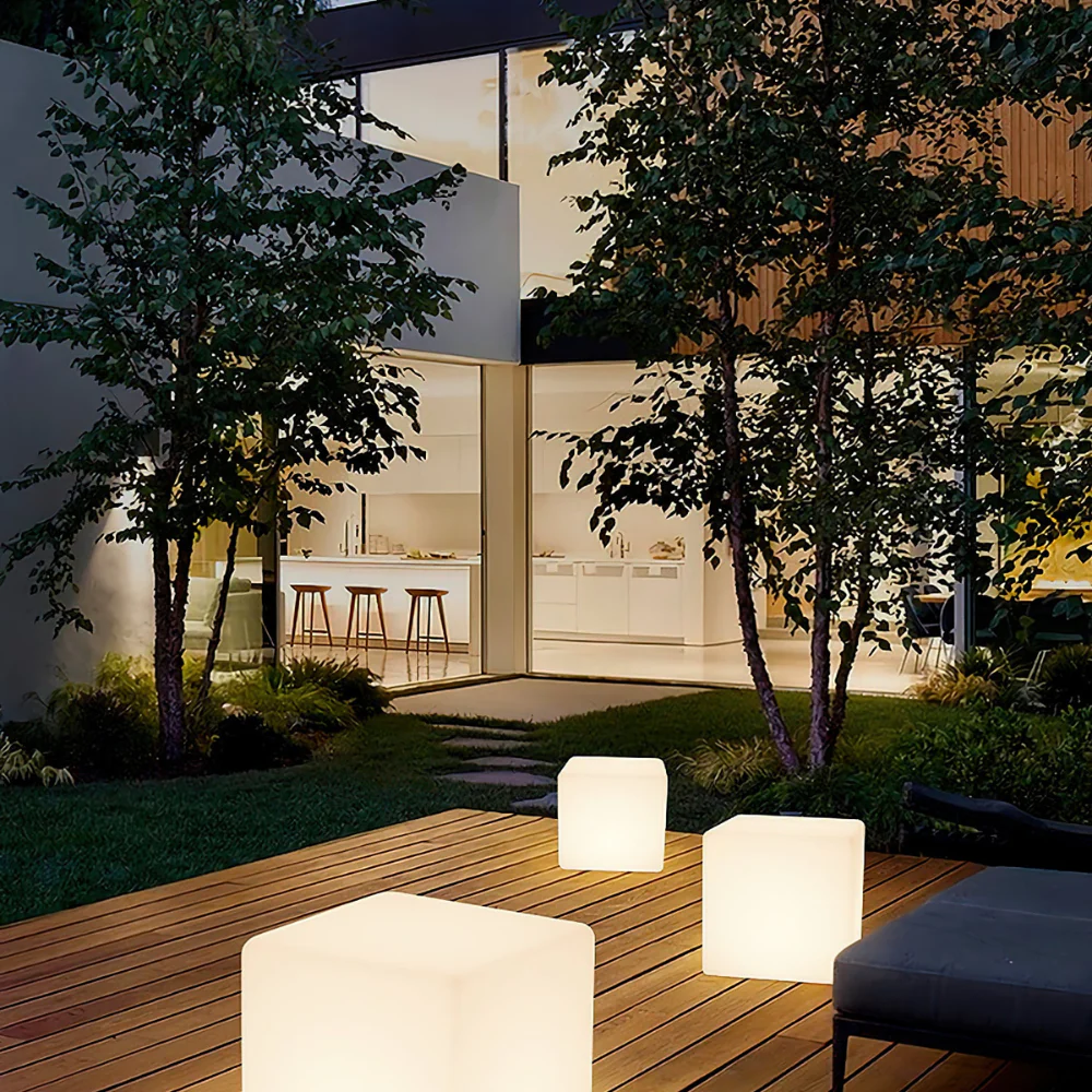 LED Cube Side Table and Glowing Accent Light - Modern Geometric - Image 22