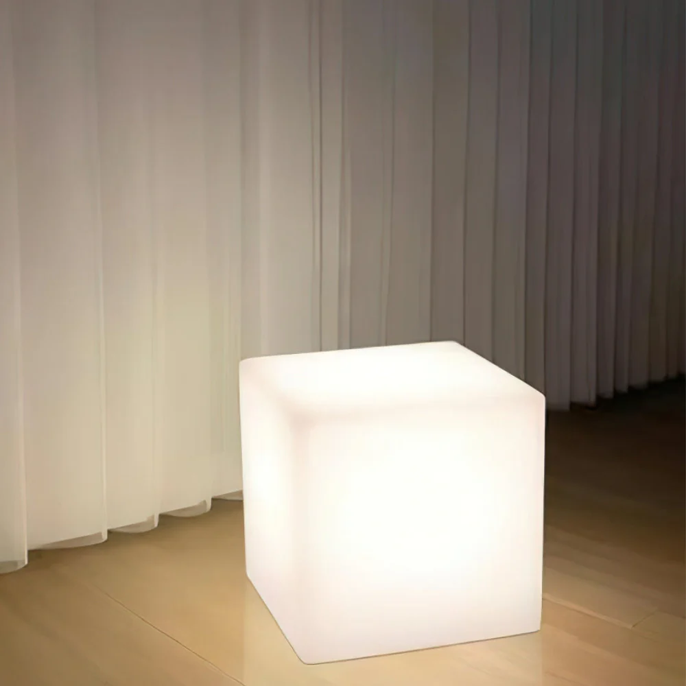 LED Cube Side Table and Glowing Accent Light - Modern Geometric - Image 24