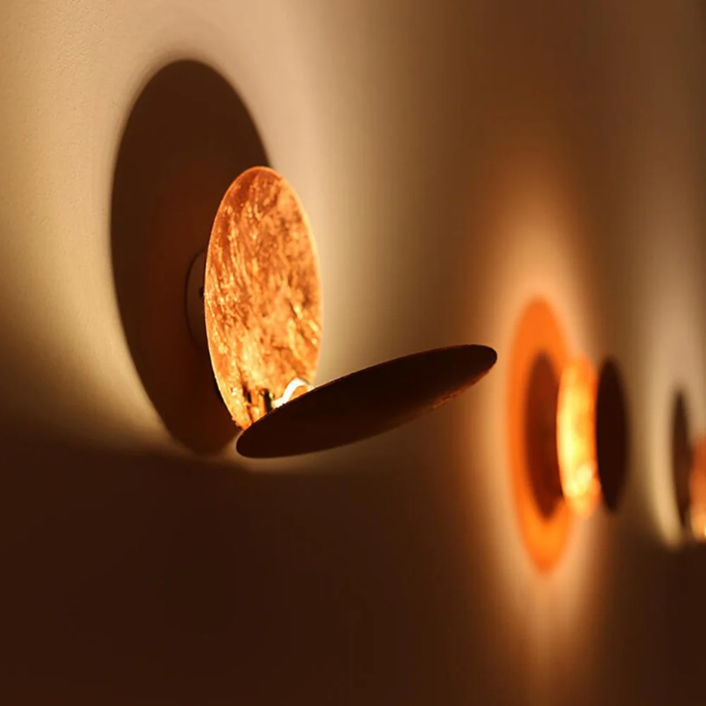 LED Lunar Eclipse Wall Sconce - Round Metal Backlit Halo Accent Lamp - Image 2