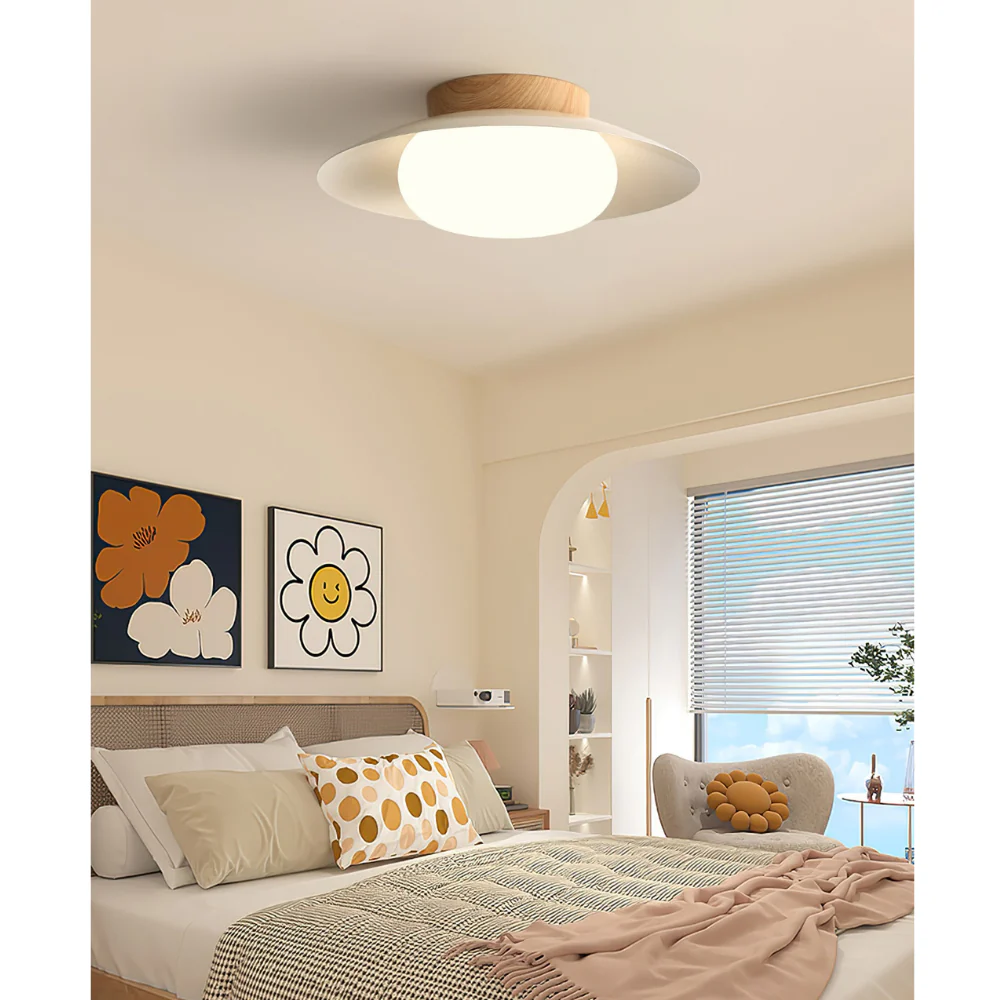 Low-Profile Acrylic Disk Ceiling Lamp - Architectural Cream LED Sconce - Image 11