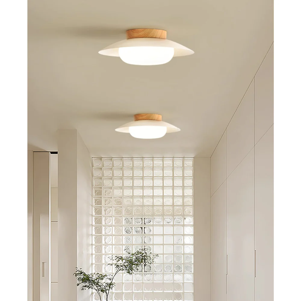 Low-Profile Acrylic Disk Ceiling Lamp - Architectural Cream LED Sconce - Image 13