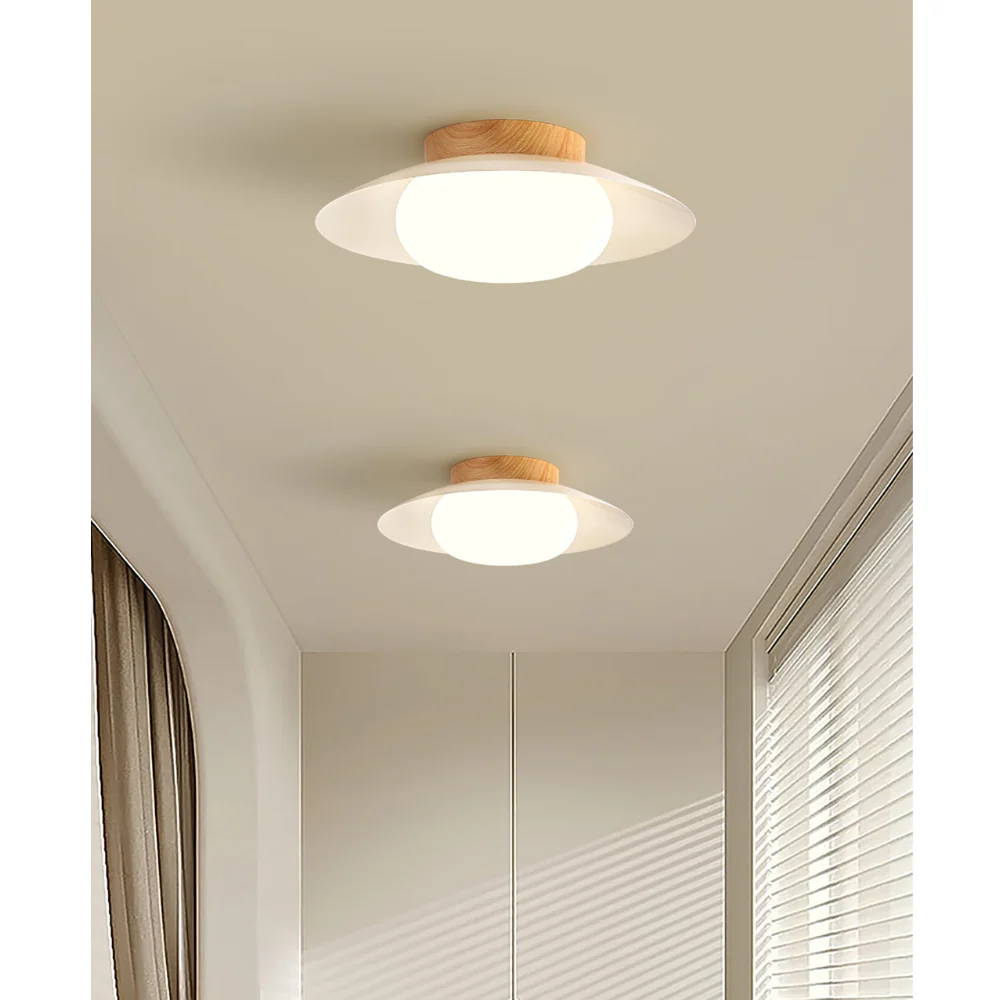Low-Profile Acrylic Disk Ceiling Lamp - Architectural Cream LED Sconce - Image 15