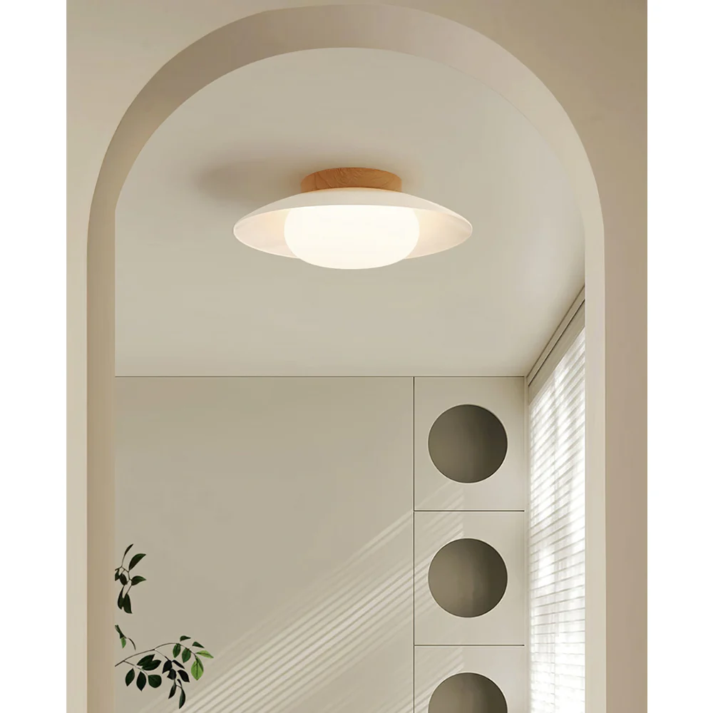 Low-Profile Acrylic Disk Ceiling Lamp - Architectural Cream LED Sconce - Image 16